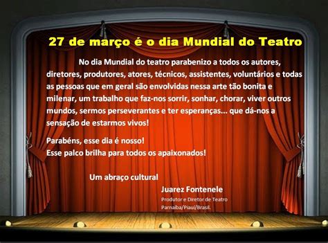 mensagem dia mundial do teatro 2023